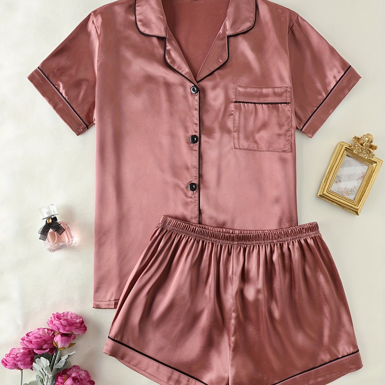 Women Satin Short Pajama Set