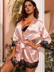 Plus Size Lace Suspender Nightwear Set