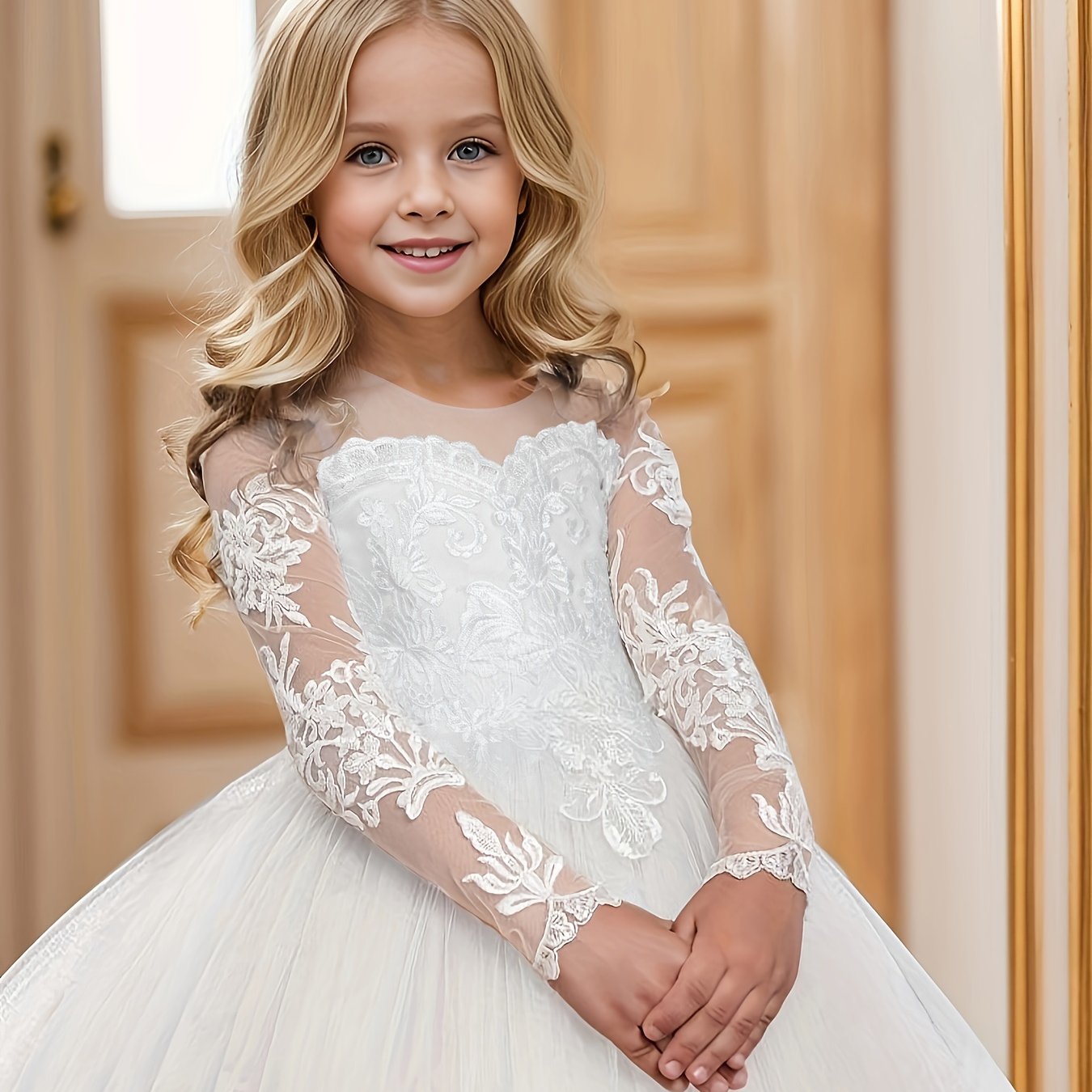 Elegant Flower Girl Lace Gown