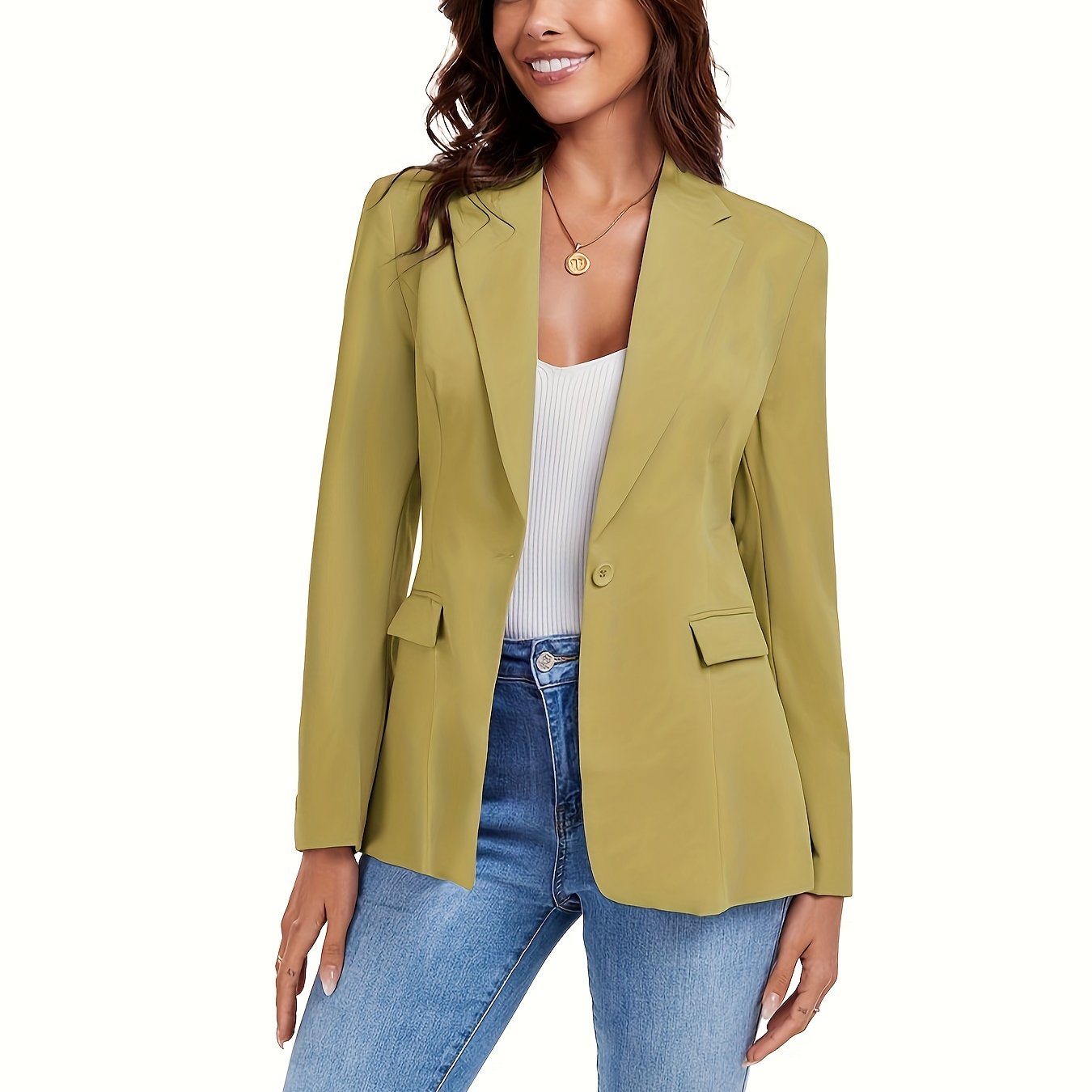 Single Button Office Work Blazer