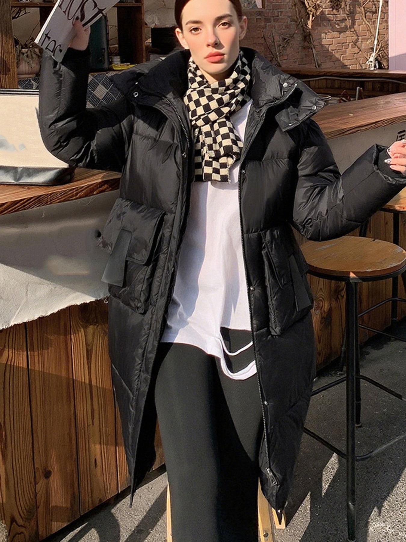 Women’s Hooded Mid-Length Puffer Coat