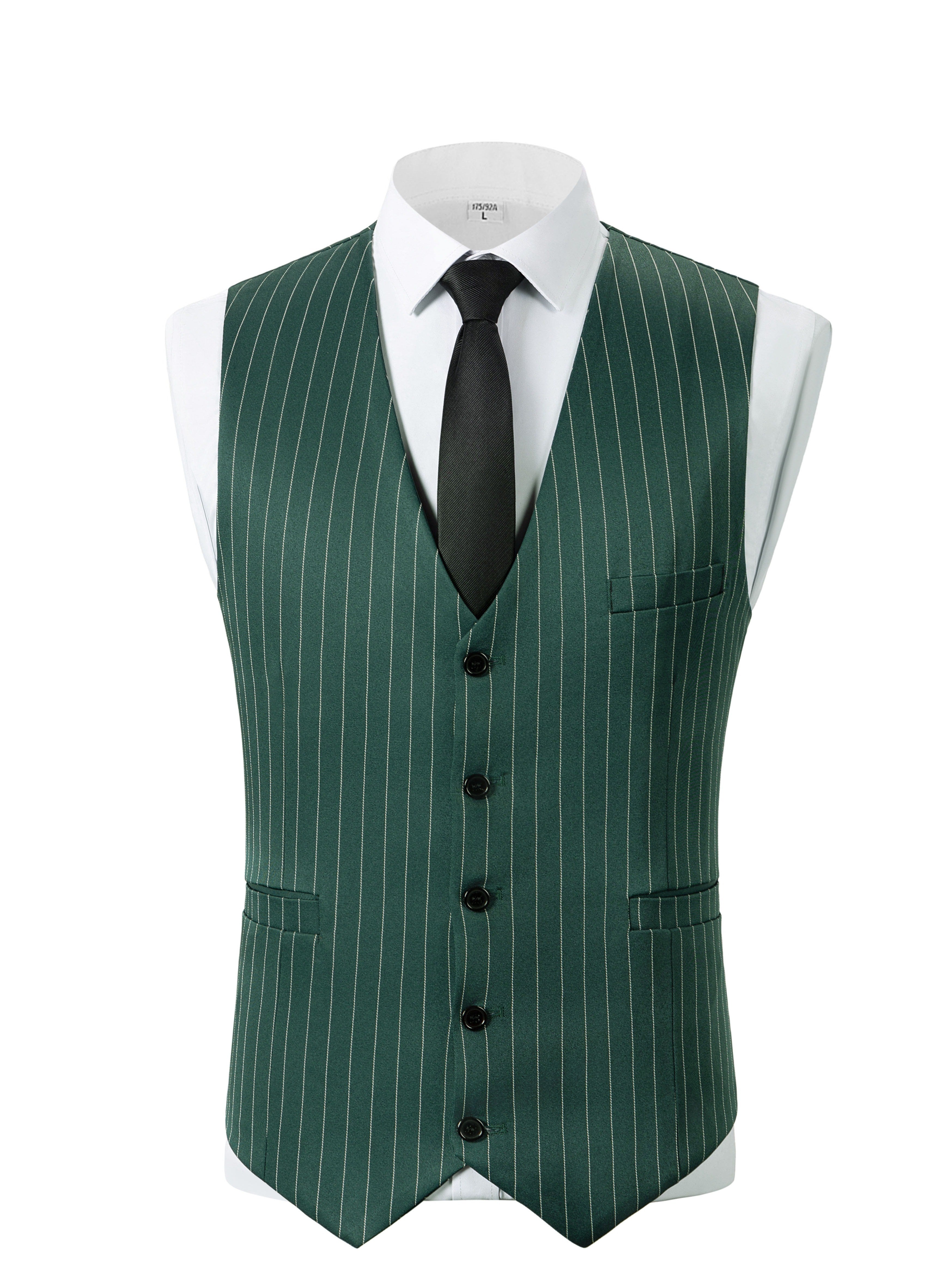 Men’s Three-Piece Vertical Stripe Suit Set