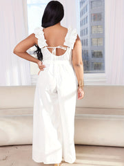 Plus Size Floral Detail Wide Leg Jumpsuit