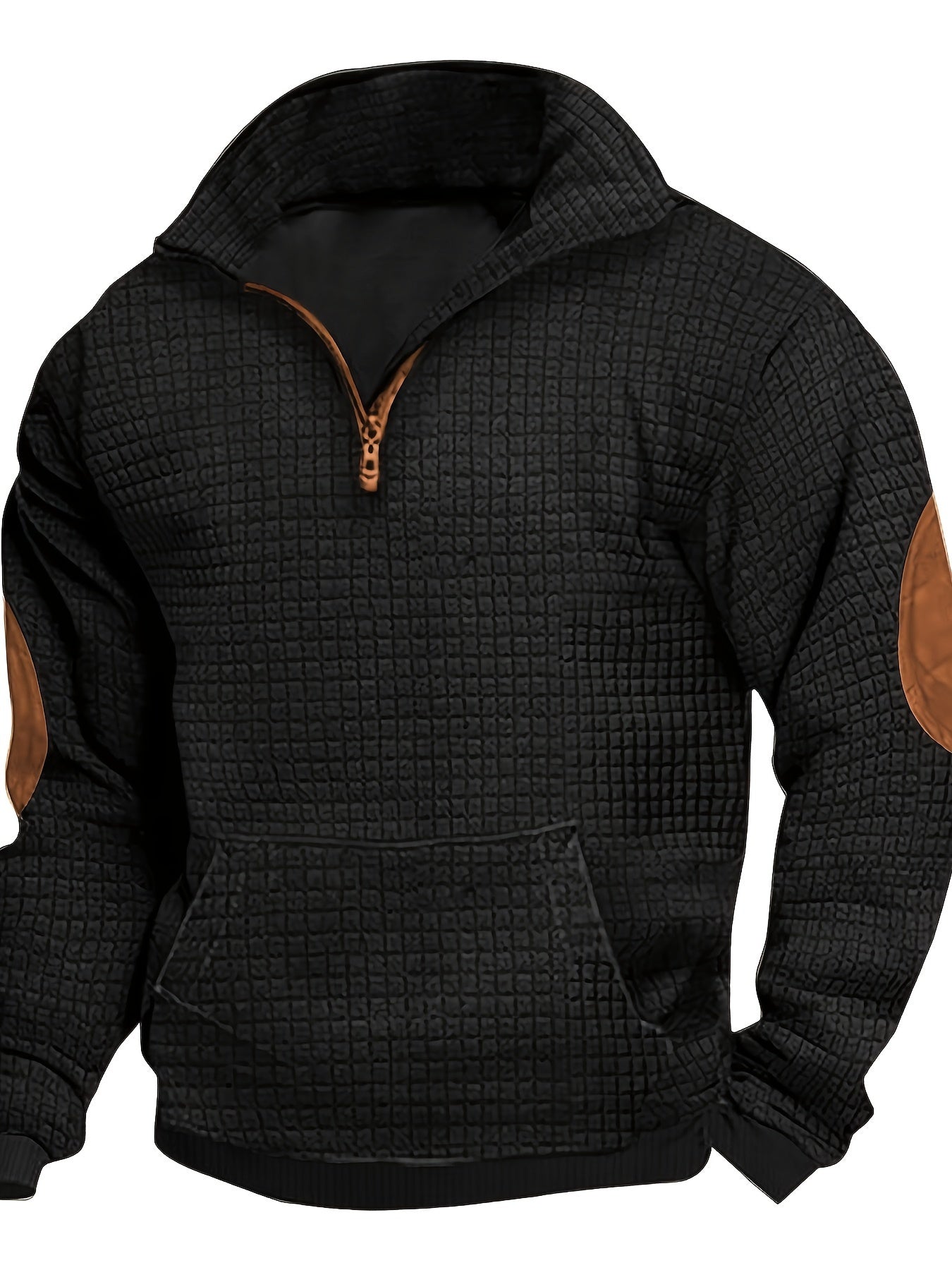 Plaid Stand Knit Top