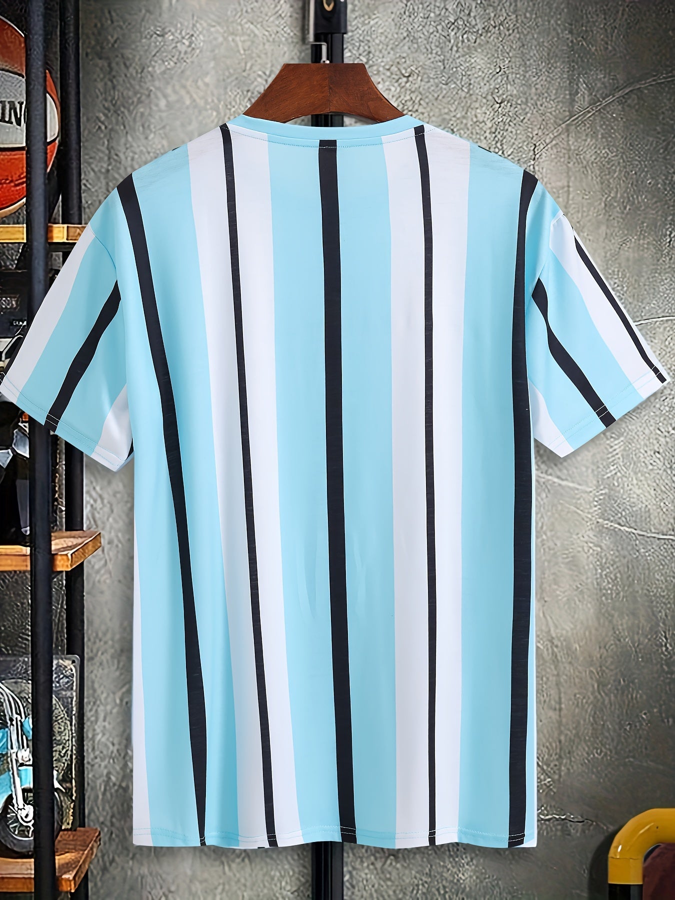 Men’s Casual Geometric Appliqué Short-Sleeve T-Shirt