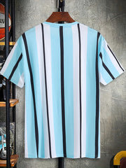 Men’s Casual Geometric Appliqué Short-Sleeve T-Shirt