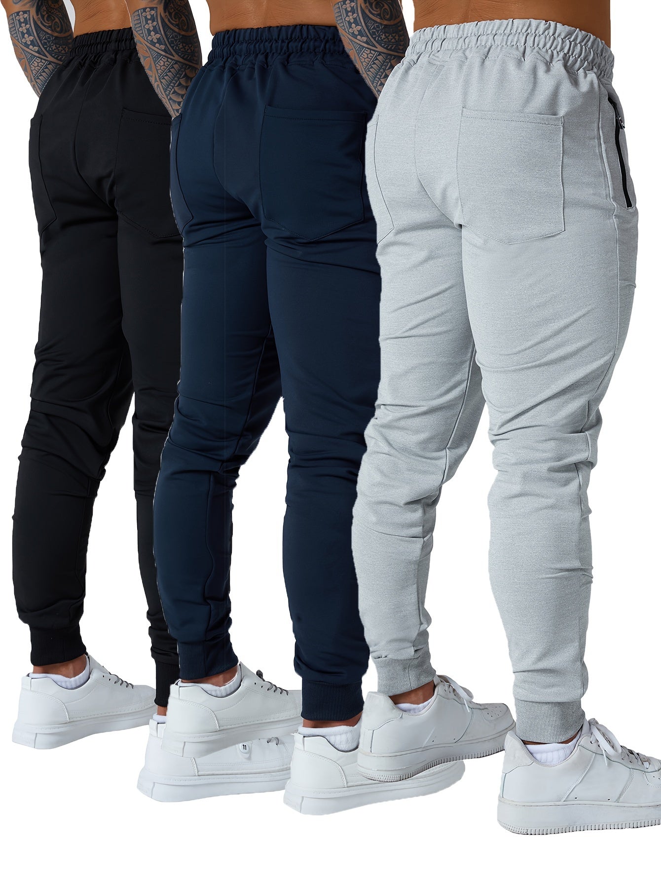 Men’s Tapered Athletic Sweatpants – 3-Piece Set
