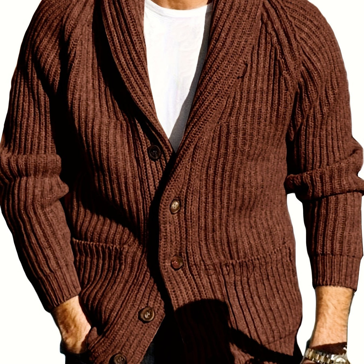 Shawl Cable Knit Cardigan