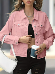 Women’s Vintage Brown Denim Button Jacket