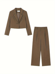 Modern Lapel Pantsuit Set Womens