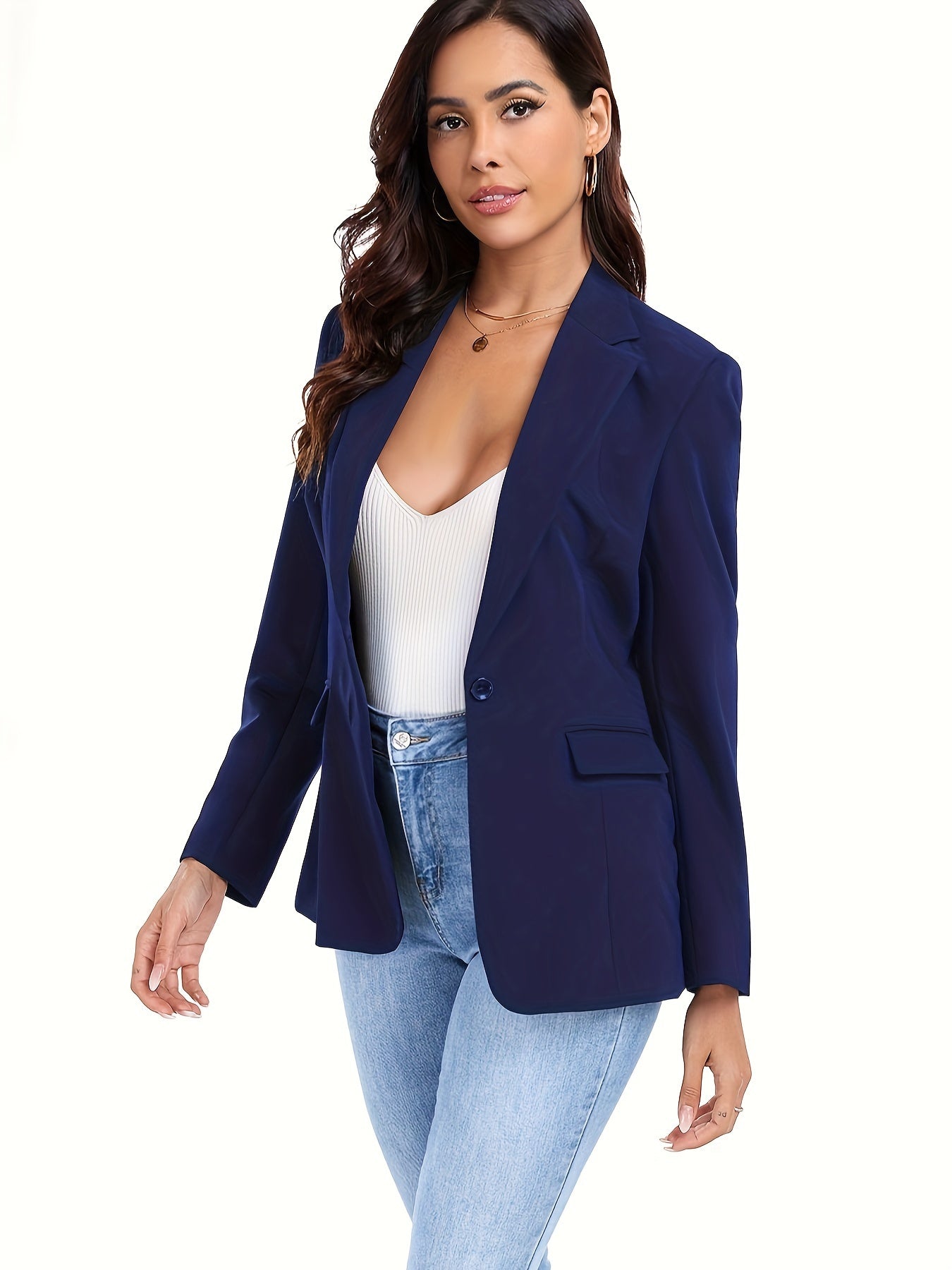 Single Button Office Work Blazer
