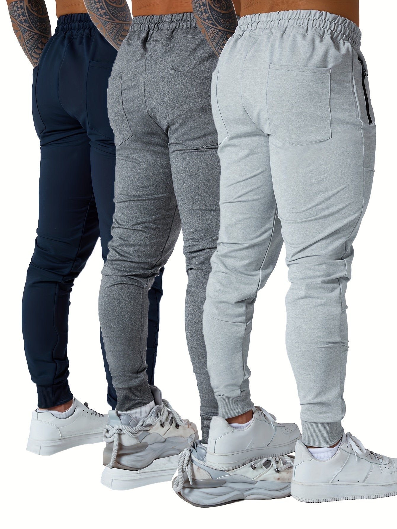 Men’s Tapered Athletic Sweatpants – 3-Piece Set