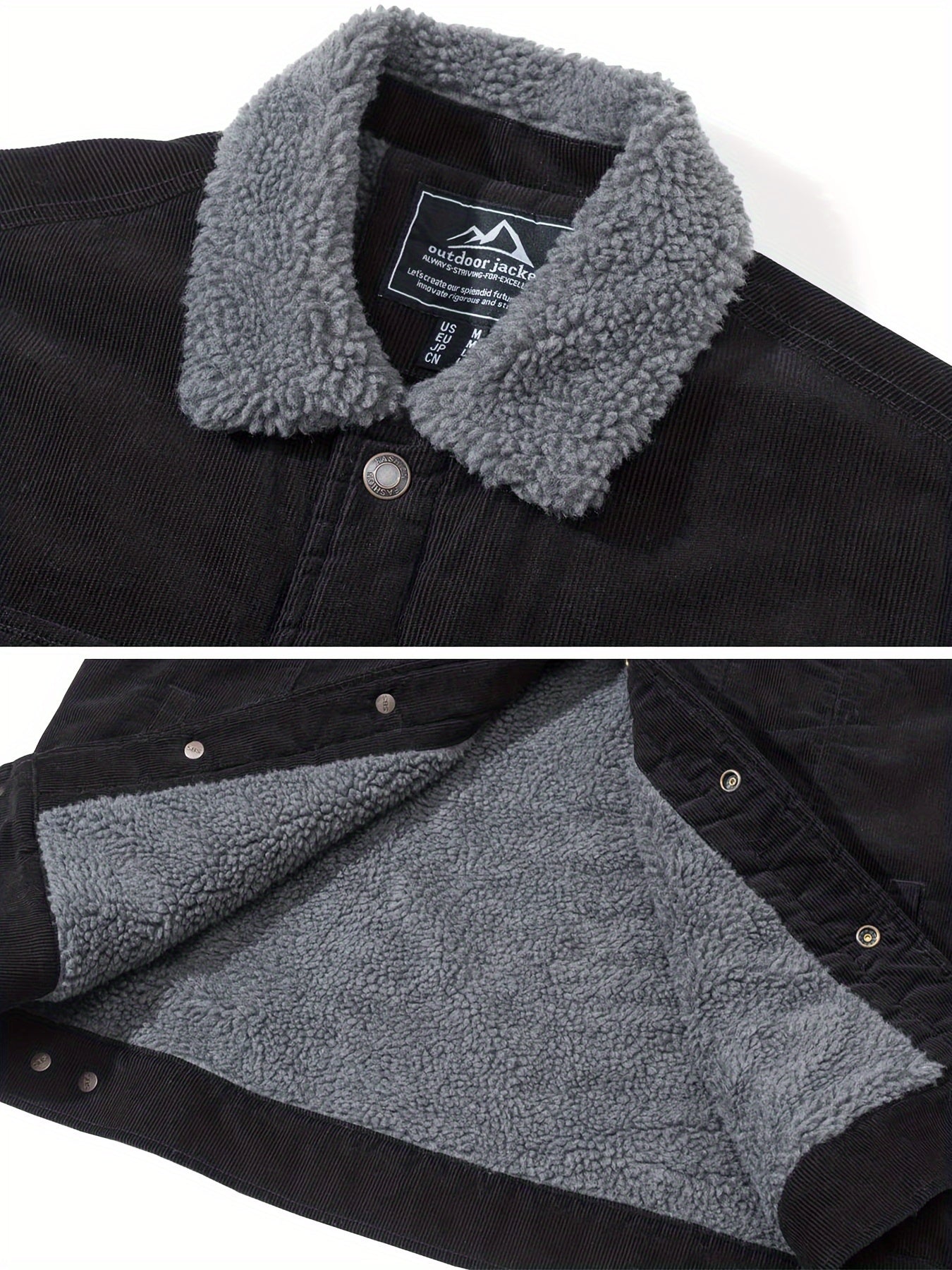 Sherpa-Lined Corduroy Winter Jacket