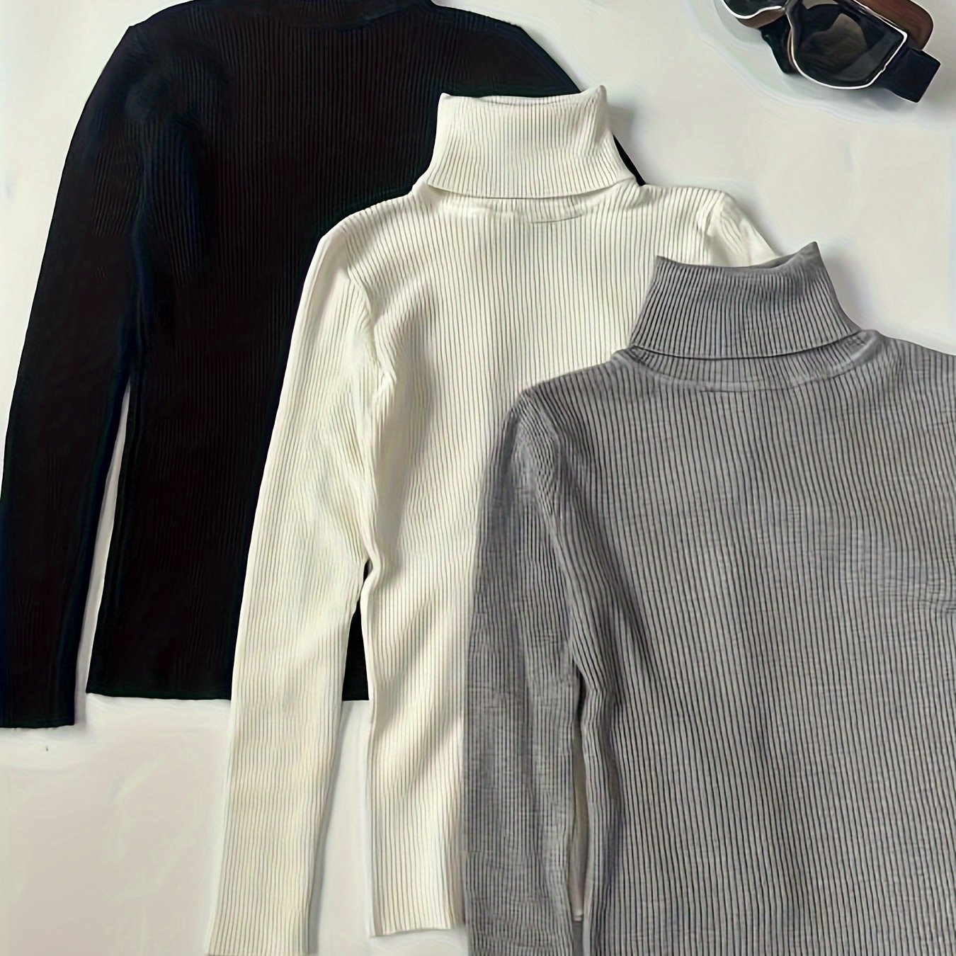 Slim Turtleneck Pullover Trio