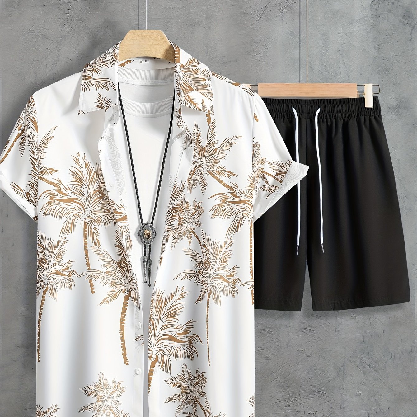 Tropical Camp Collar Shorts Set