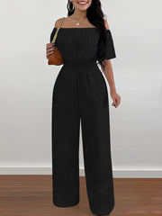 Women Off-Shoulder Wide Leg Jumpsuit
