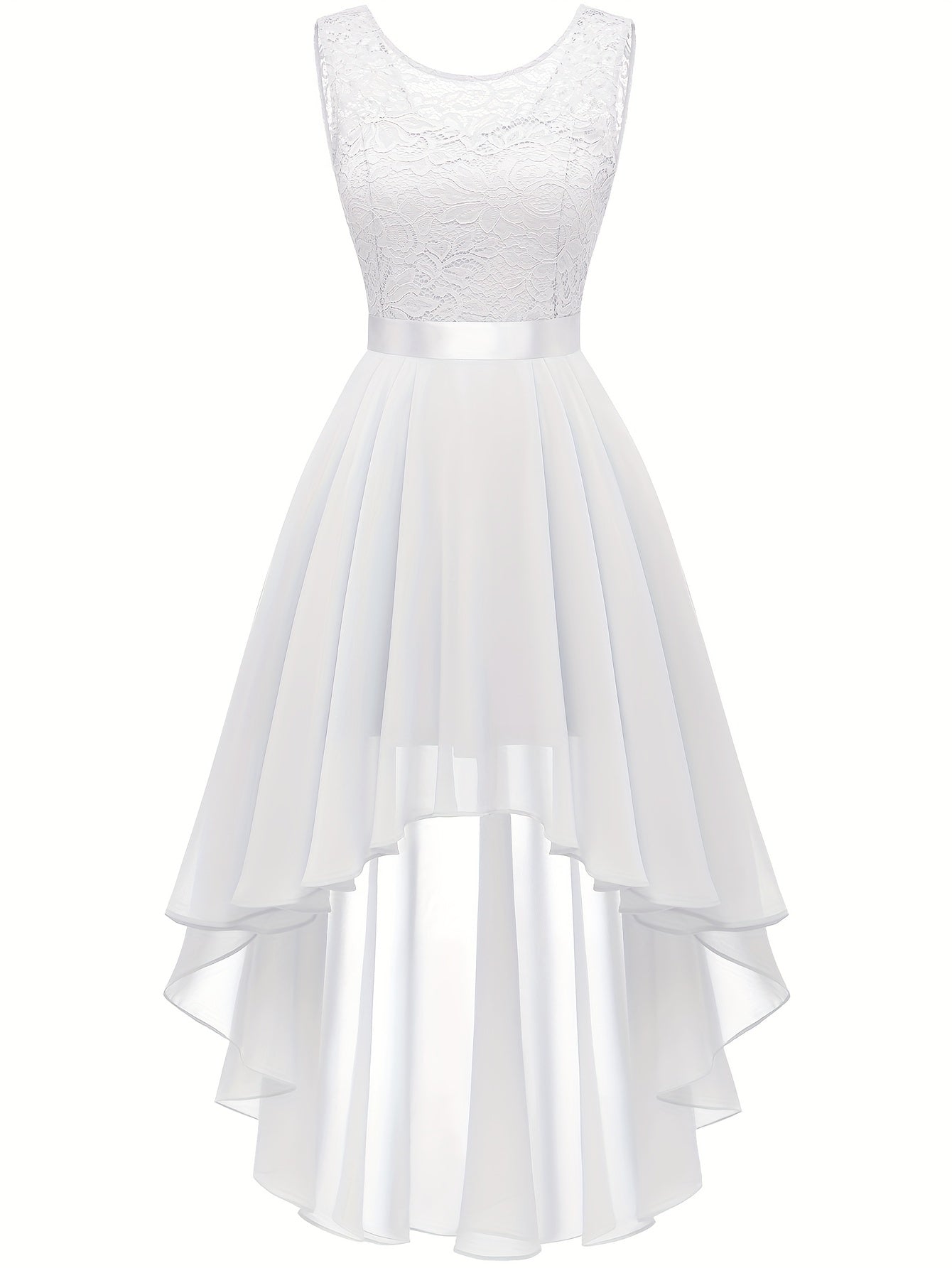 Asymmetric Lace Bow Waist Dress