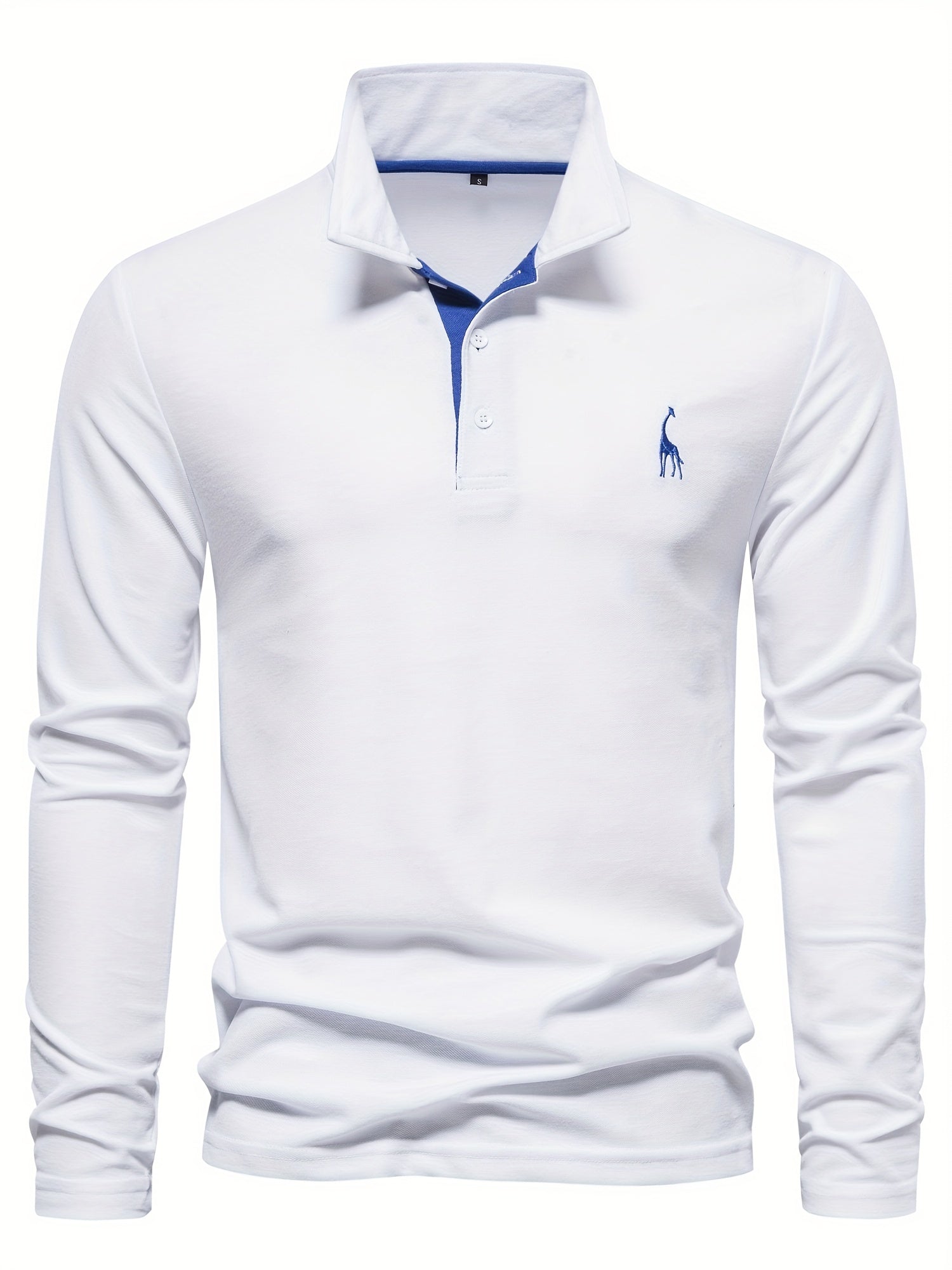 Embroidered Polo Long Sleeve Top