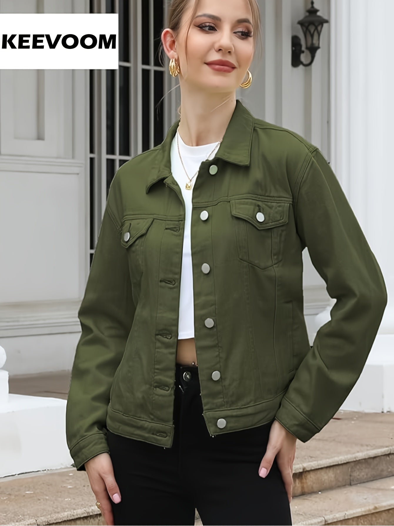 Women’s Vintage Brown Denim Button Jacket