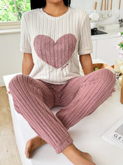 Women Crew Neck Pajama Set