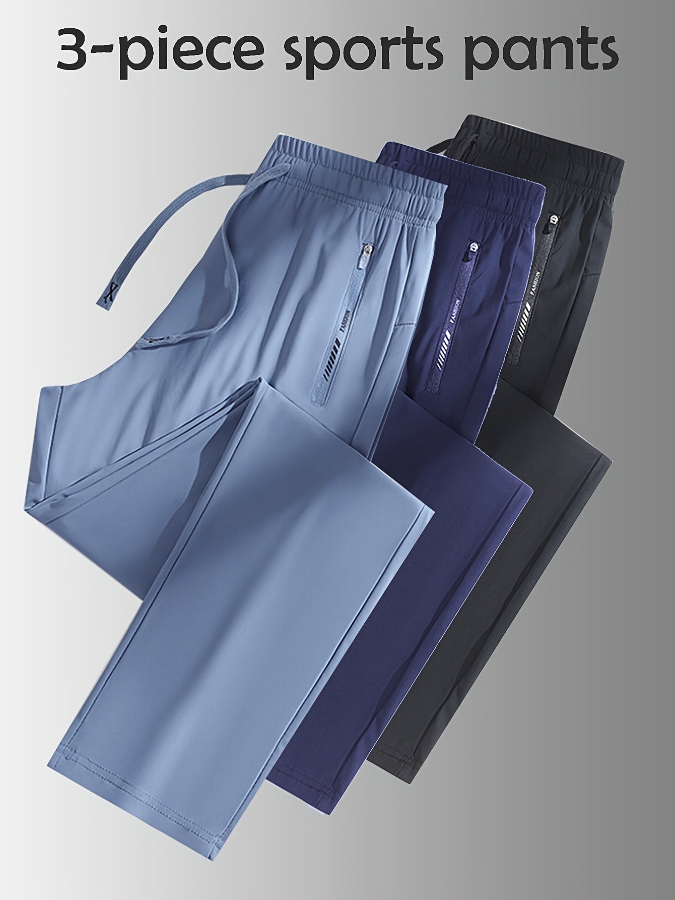 Women High-Waist Stretch Sports Pants Set (3pcs)