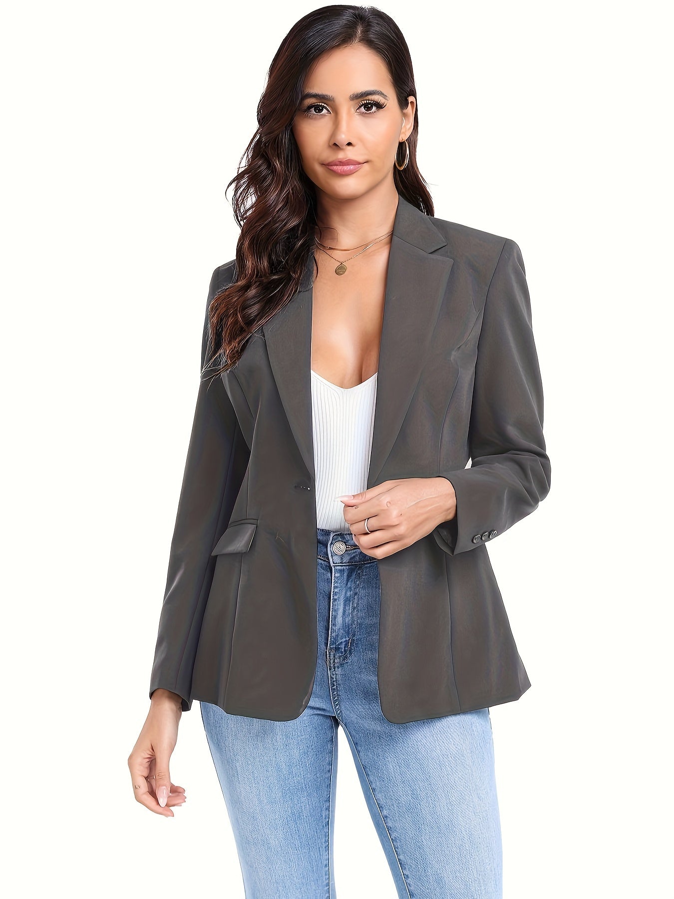 Single Button Office Work Blazer