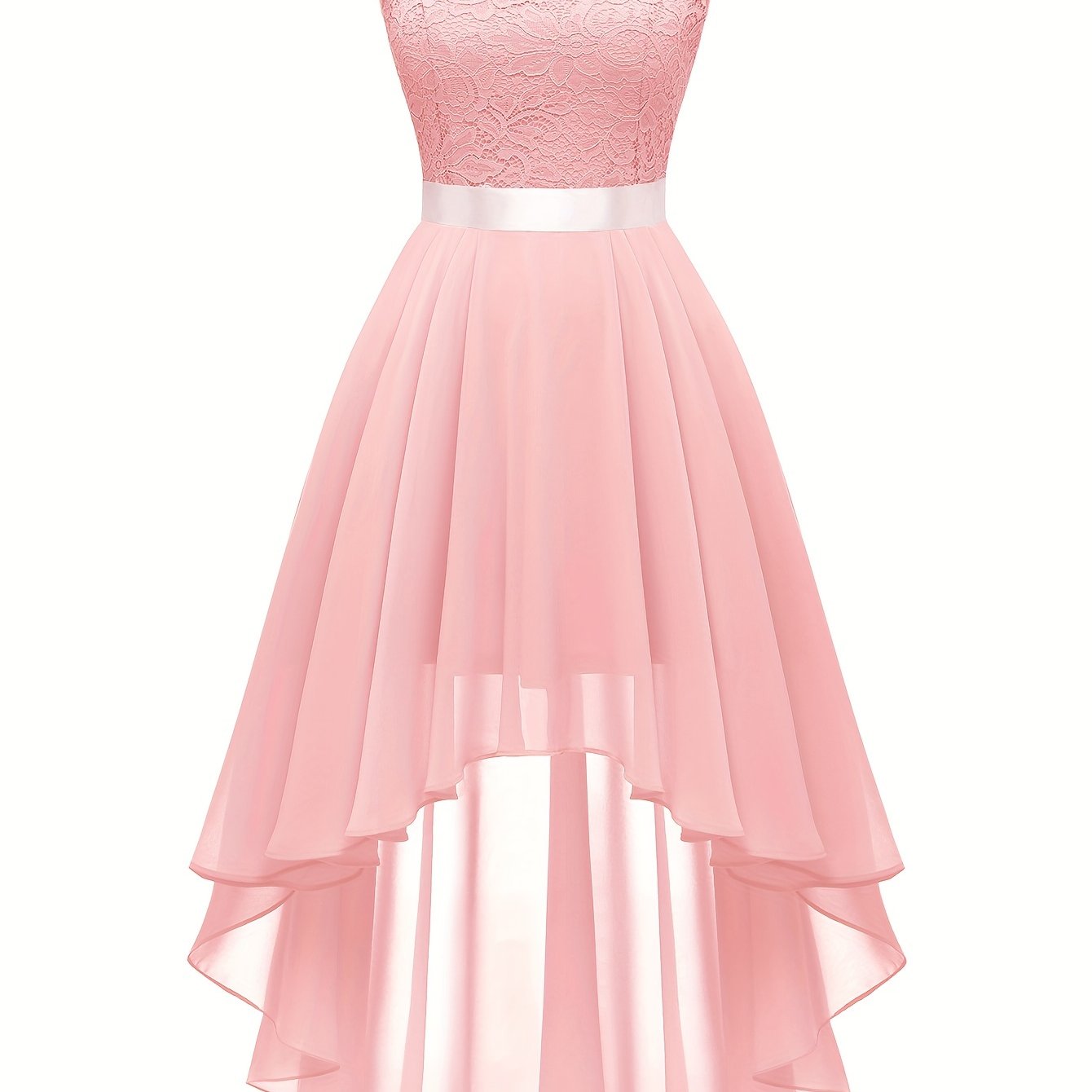 Asymmetric Lace Bow Waist Dress