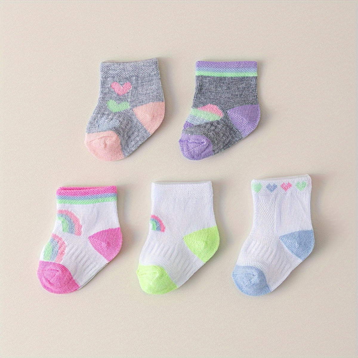 Rainbow Love Baby Knit Socks
