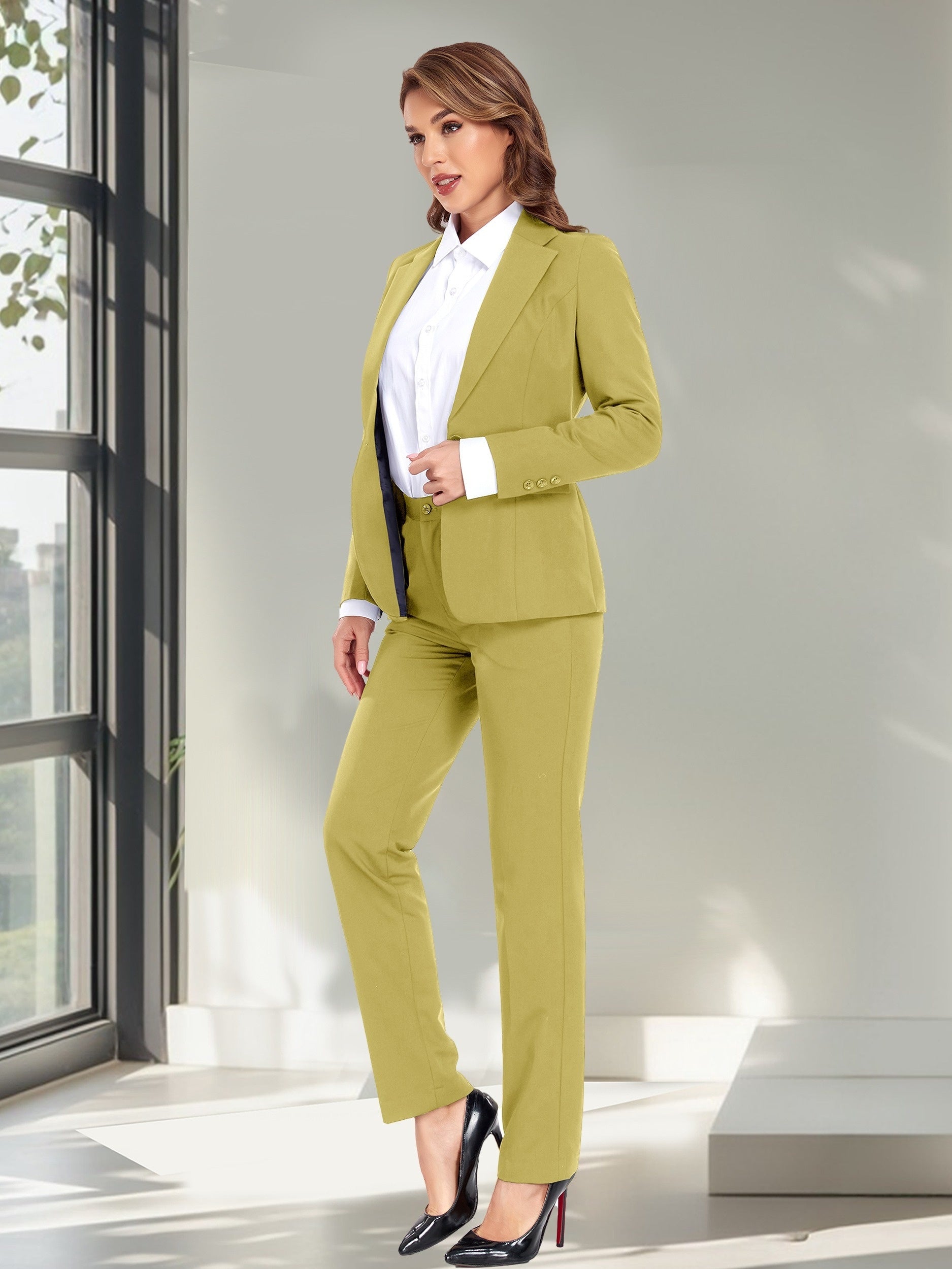 Chic Single Button Pantsuit Set