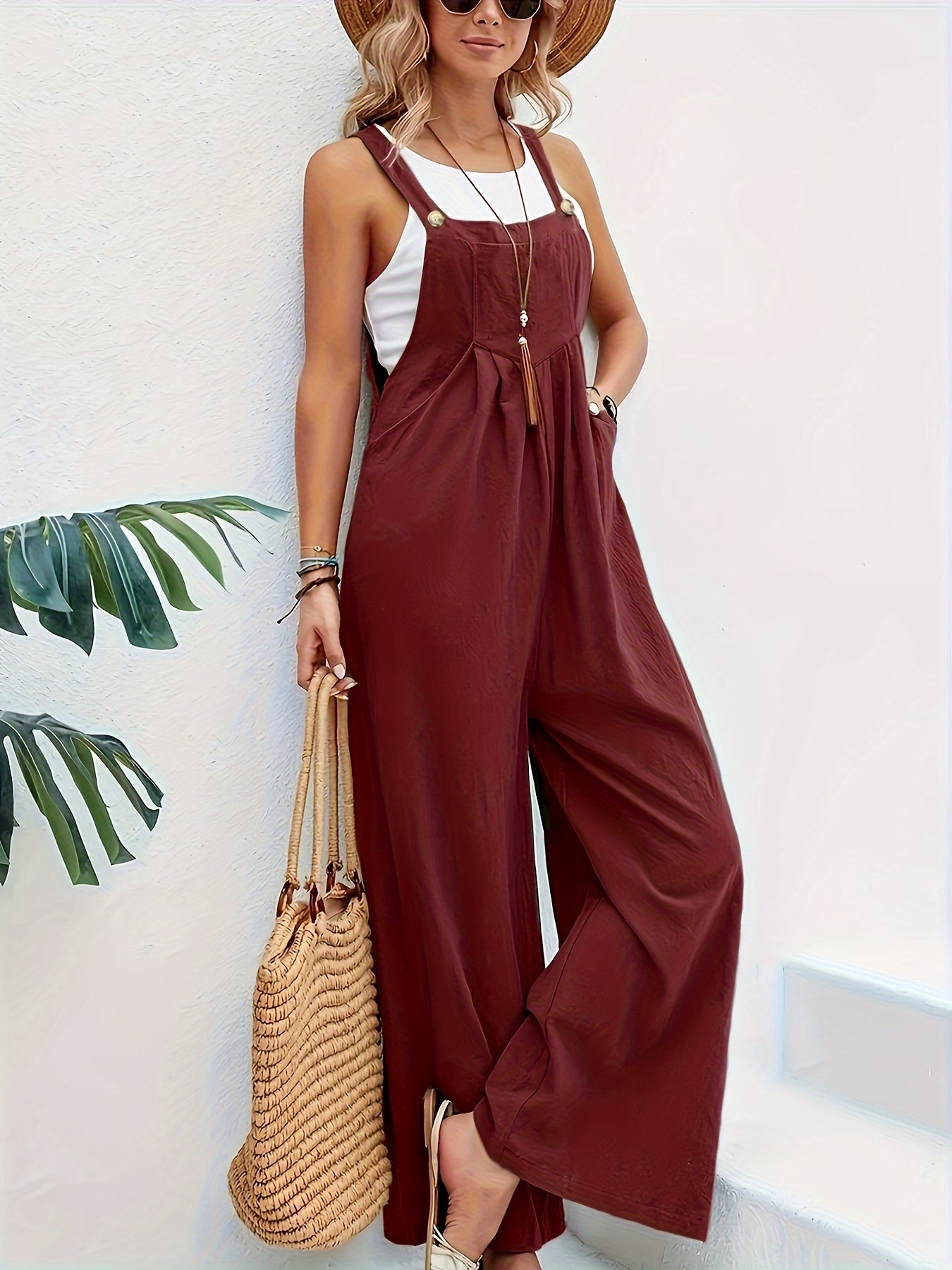 Women Boho Wide Leg Jumpsuit