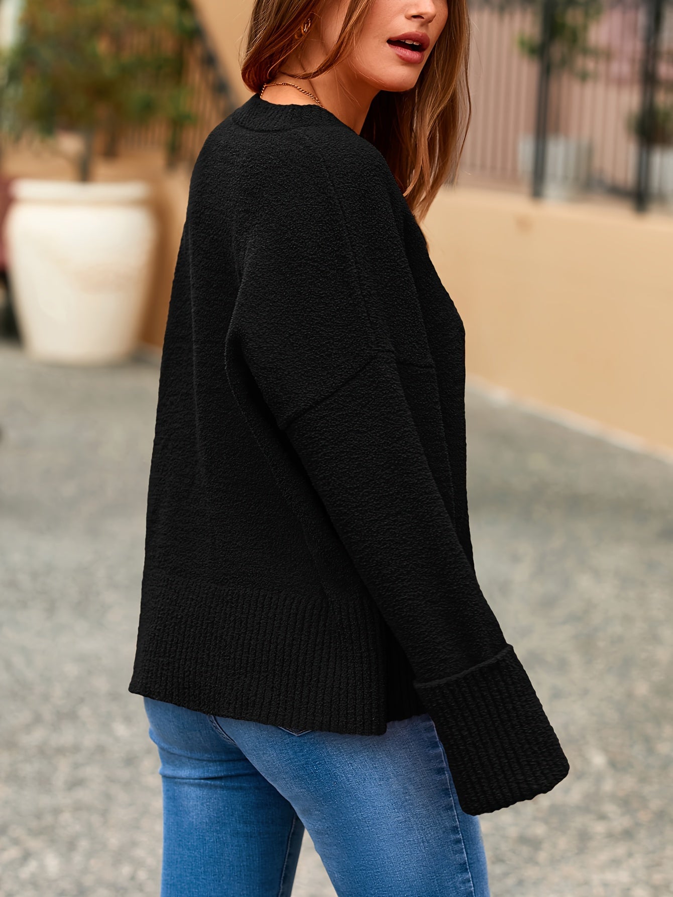 Fuzzy Chunky Knit Pullover