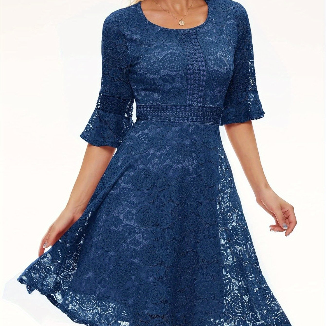 Vintage Lace Fit Flare Dress