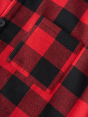 Men’s Fleece-Lined Plaid Hooded Flannel Jacket