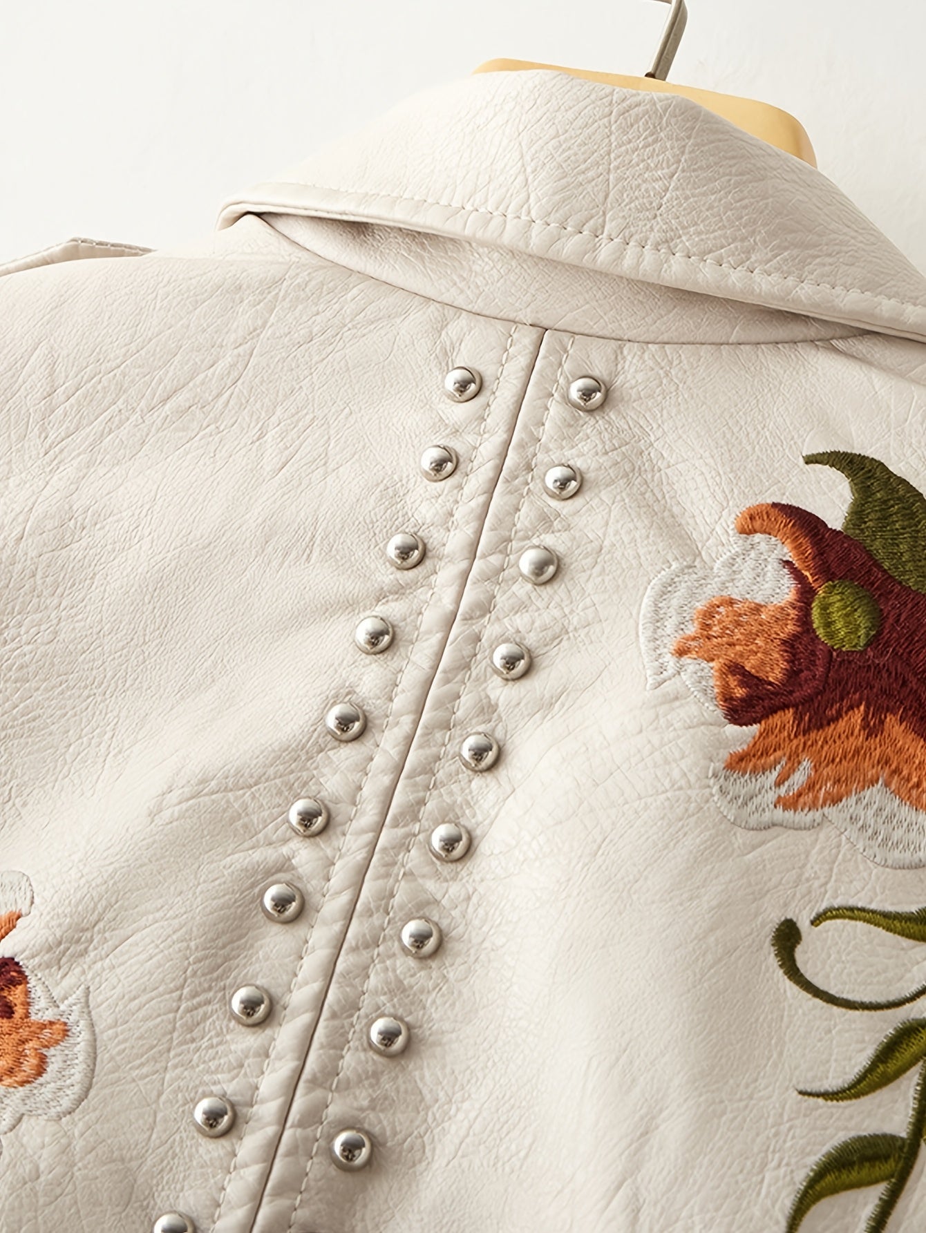 Women’s Studded Floral Moto Biker Jacket