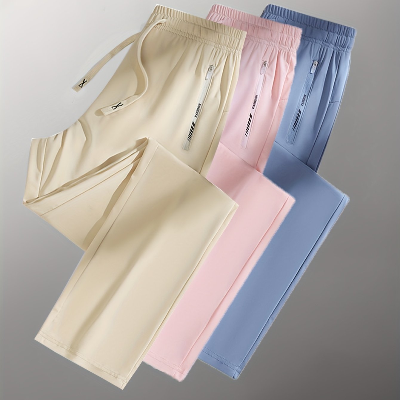 Women High-Waist Stretch Sports Pants Set (3pcs)