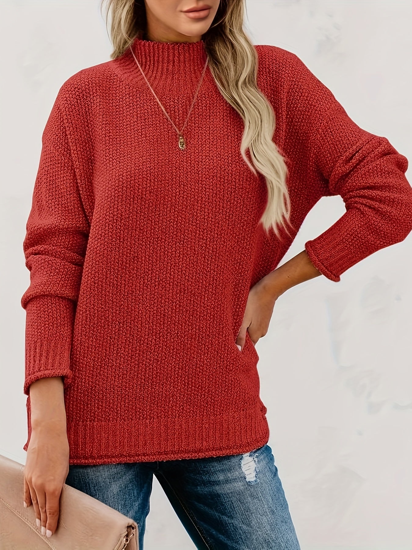 Oversized Turtleneck Knit Jumper