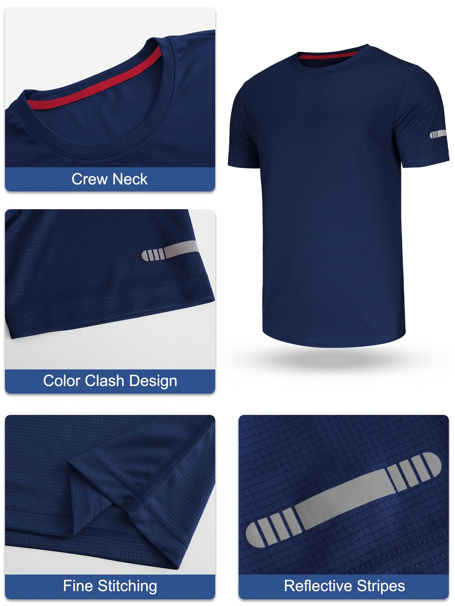 Men’s 5-Pack Athletic Breathable T-Shirts