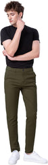 Men'S Skinny Stretchy Khaki Pants Colored Pants Slim Fit Slacks Tapered Trousers