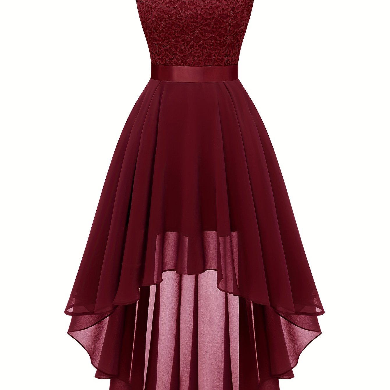 Asymmetric Lace Bow Waist Dress