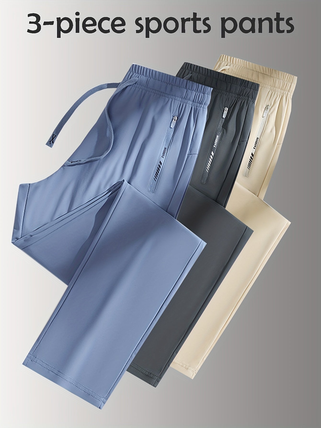 Women High-Waist Stretch Sports Pants Set (3pcs)