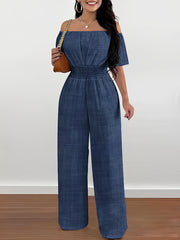 Women Off-Shoulder Wide Leg Jumpsuit