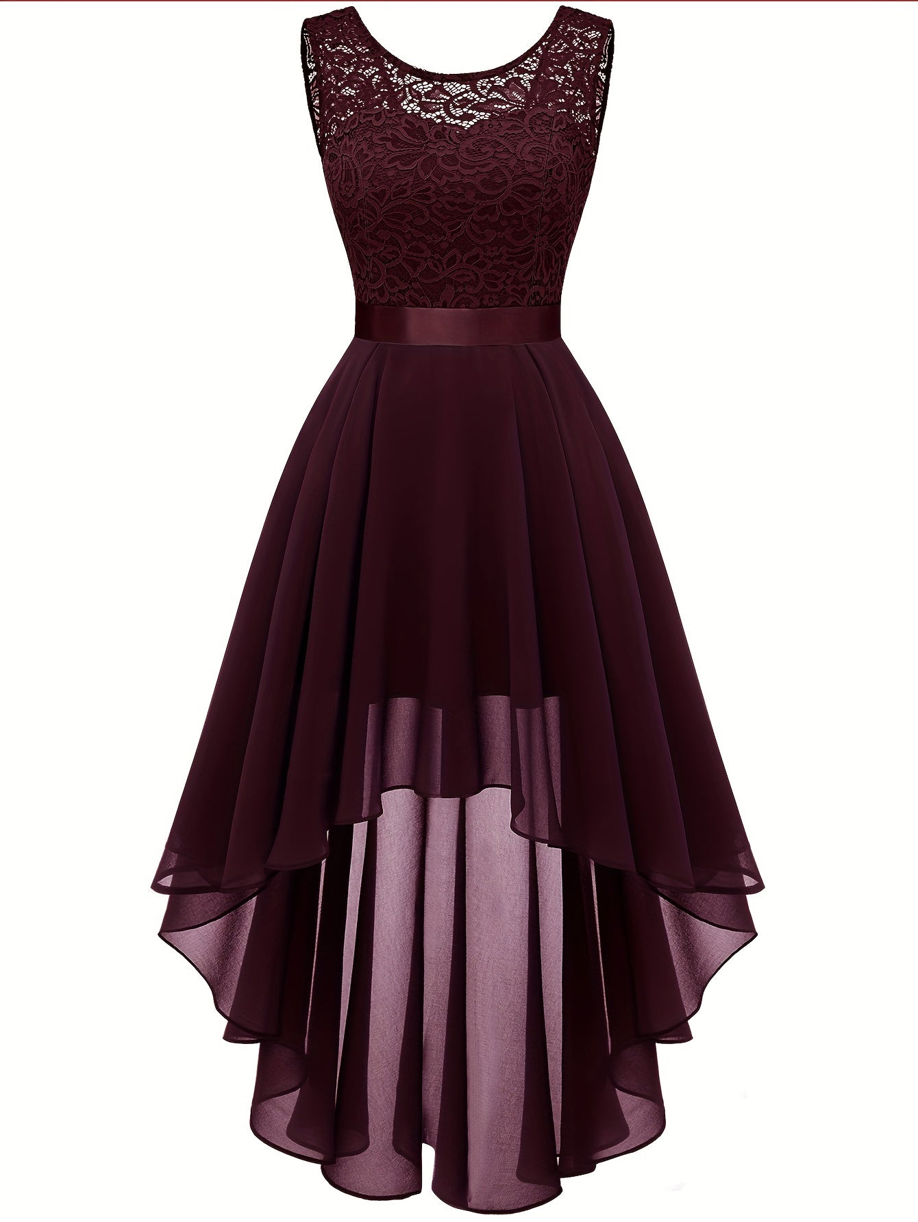 Asymmetric Lace Bow Waist Dress