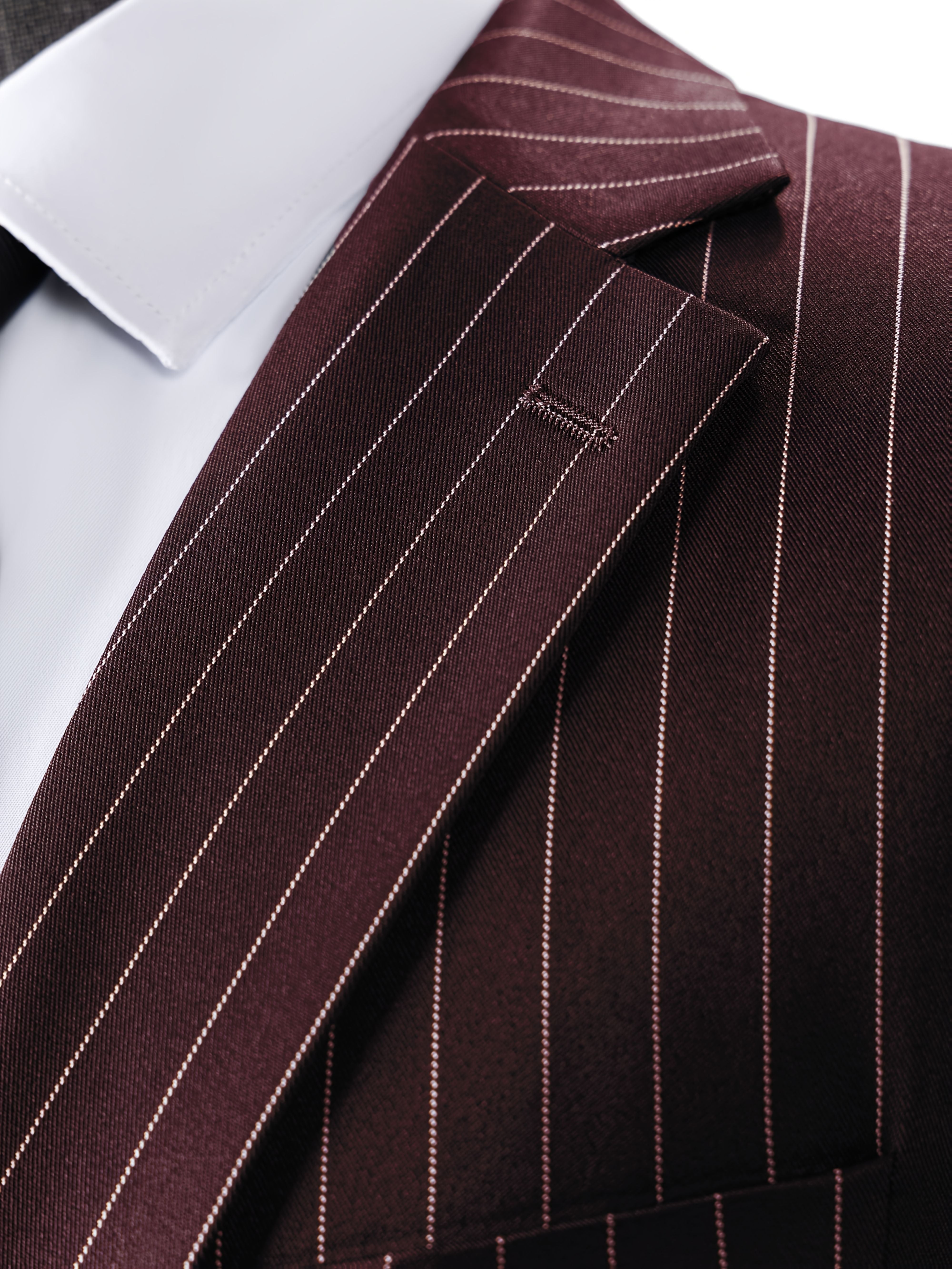 Men’s Three-Piece Vertical Stripe Suit Set