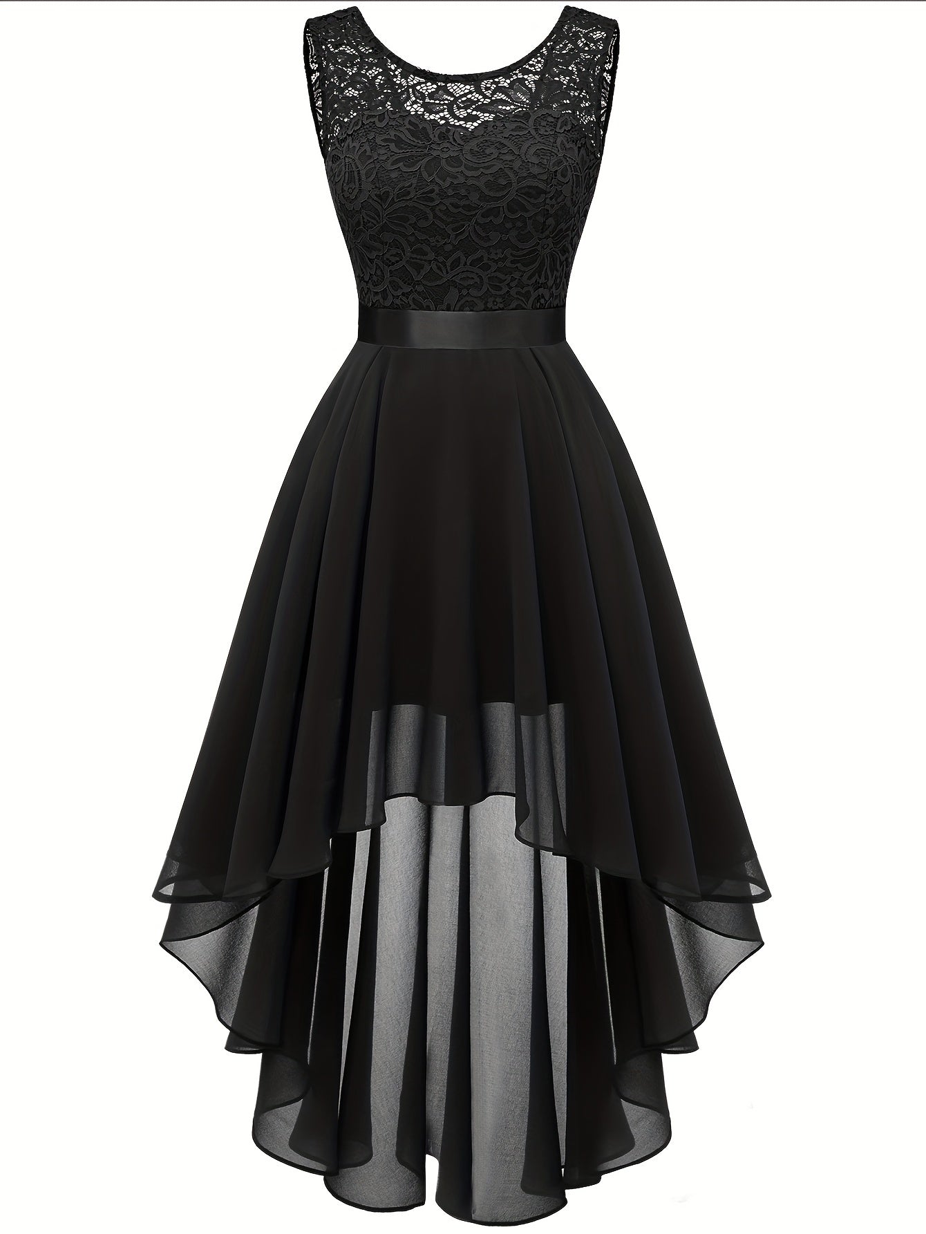 Asymmetric Lace Bow Waist Dress