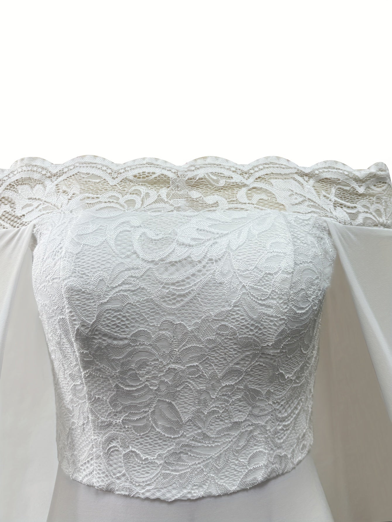 Off Shoulder Lace Cape Wedding Dress