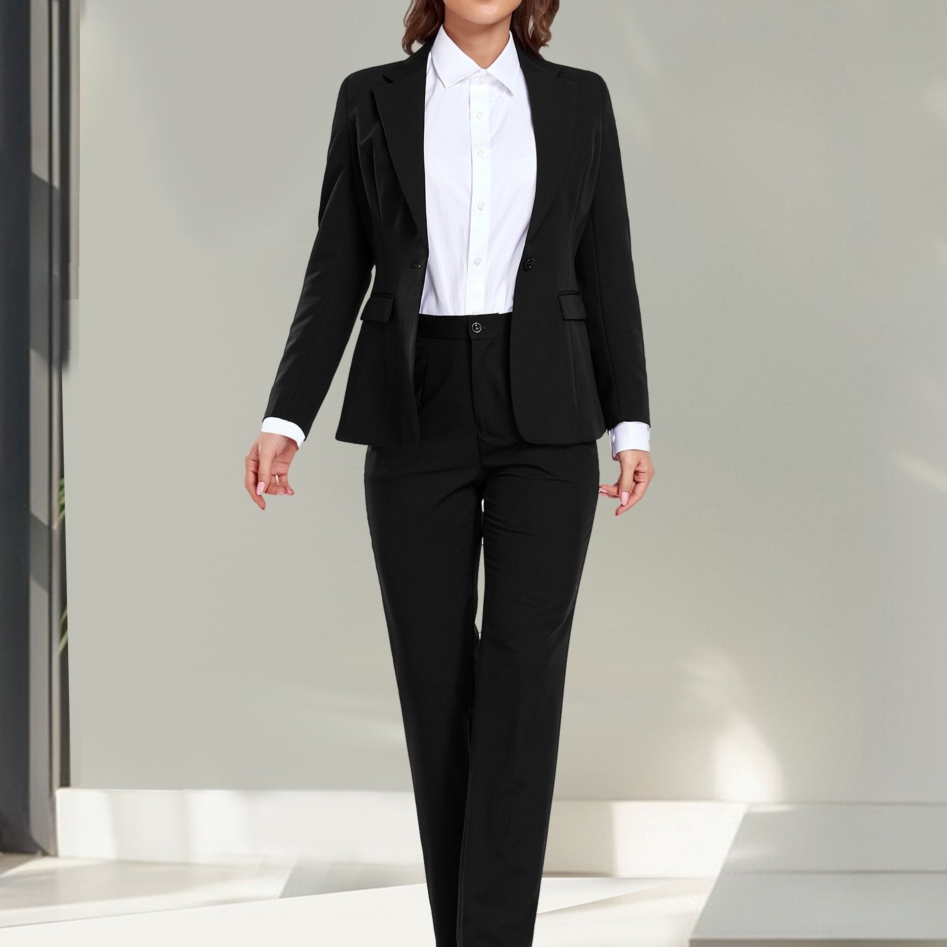 Chic Single Button Pantsuit Set