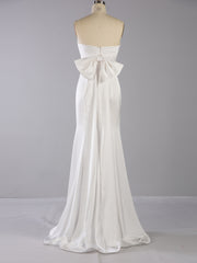 Bow Back Strapless Wedding Gown