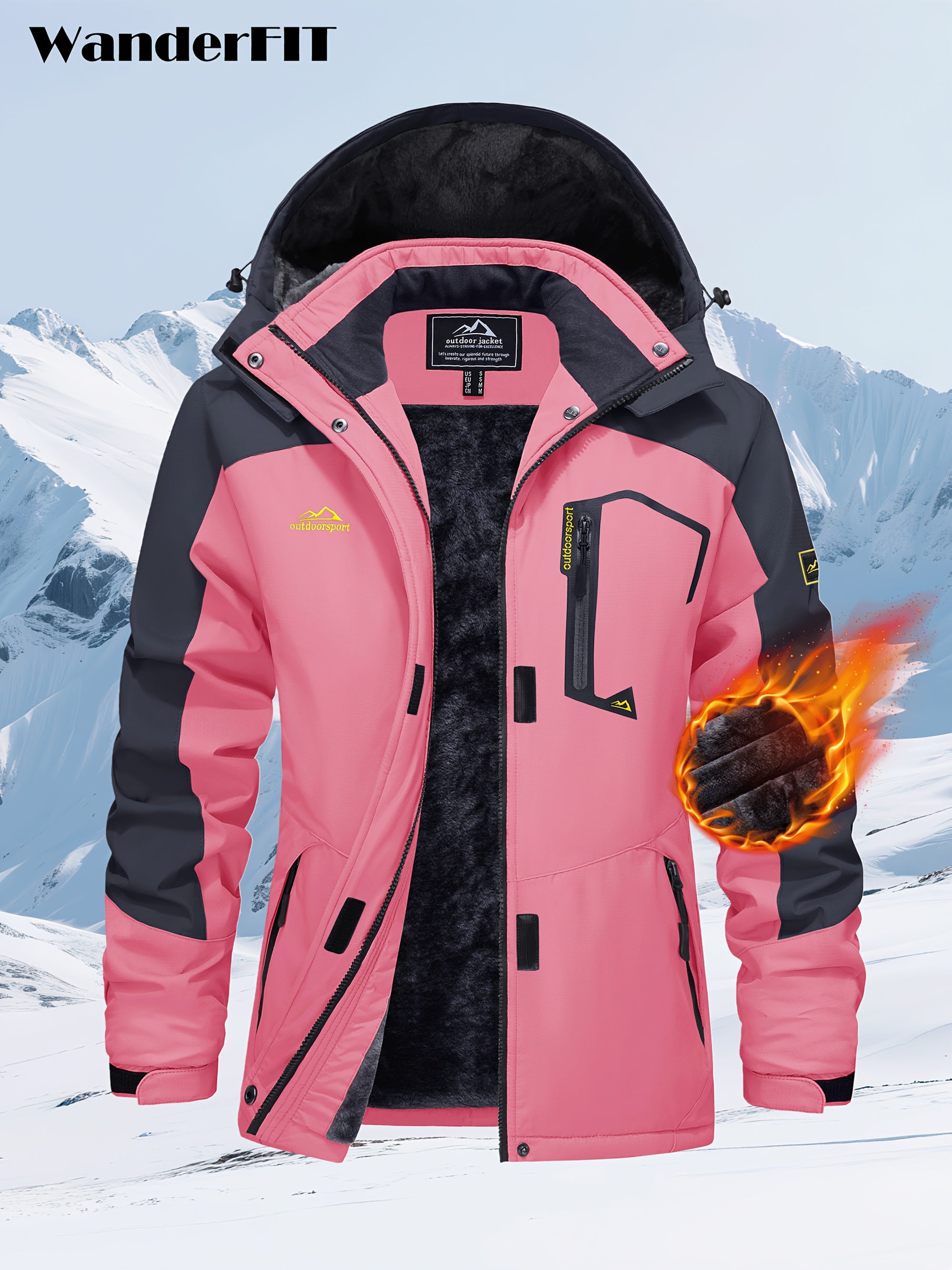 Women’s Windproof Softshell Fleece Winter Jacket