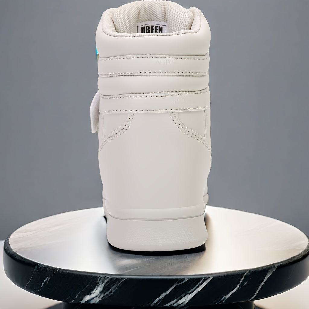 Women’s Retro High-Top Sneakers with Hidden Wedge Heel