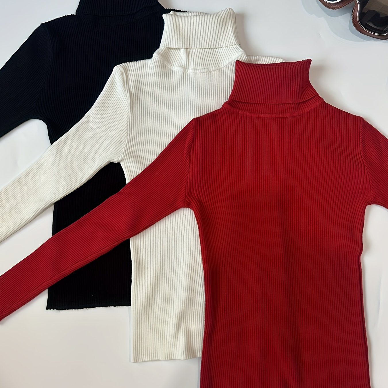 Slim Turtleneck Pullover Trio